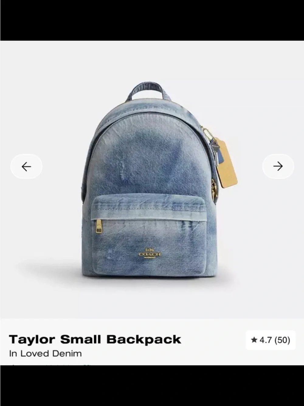 Coach Taylor Small Backpack in Loved Denim Blue